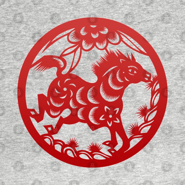 Chinese Zodiac Horse in Red by Takeda_Art